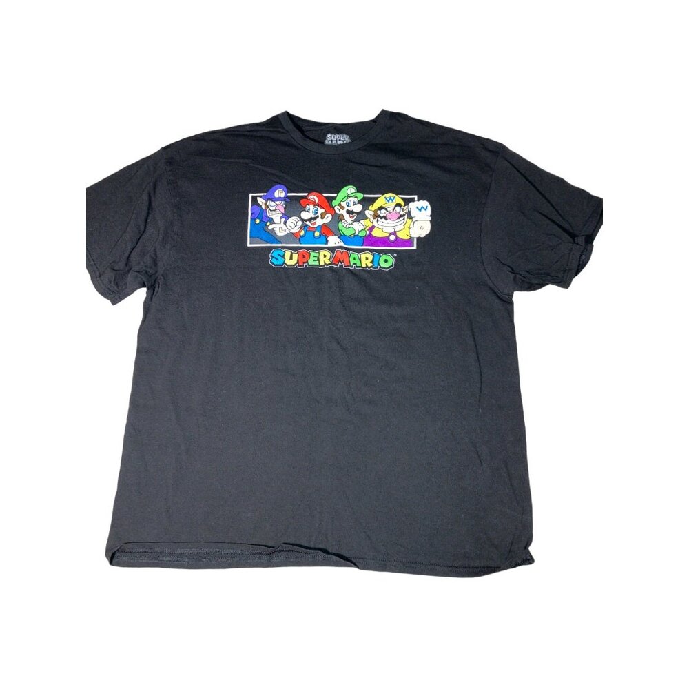 NINTENDO SUPER MARIO LOGO XL BLACK SHIRT - Picture 2 of 5